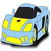 Раскрась автомобиль (Fast blue car coloring)