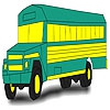 Раскраска: Школьный автобус (Green school bus coloring)
