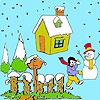 Раскраска: Рождественский снеговик (Snowman and Christmas coloring)