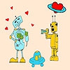 Раскраска: Любовь роботов (Robots in love coloring)