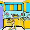 Раскраска: Кухня (Housewife in the kitchen coloring)