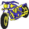 Раскраска: Синий мотоцикл (Big blue motorbike coloring)