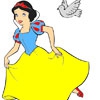 Раскраска: Белоснежка и птичка (Princess Running From Bird)