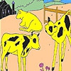Раскраска: Коровы (Grazing cows coloring)