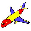 Раскраска: Авиалайнер (Big colorful airplane coloring)