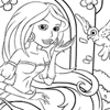 Раскраска: Рапунцель (Rapunzel in the tower coloring game)