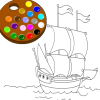 Раскраска: Кораблик (Paint me: ship)