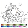 Раскраска: Котёнок и девочка (Kittens learn coloring)
