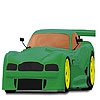 Раскраска: Зеленый автомобиль (Flash green car coloring)