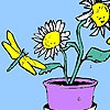 Раскраска: Гербарий (Helianthus flowers and flies coloring)