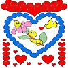 Раскраска: Сердечки (Hearts and caterpillars coloring)