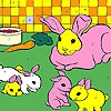 Раскраска: Кролики (Rabbits in the kitchen coloring)