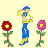 Раскраска: Девушка и цветы (Florist cowboy girl coloring)
