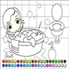 Раскраска: Маленькая принцесса в ванне (Little Princess bath coloring)