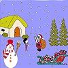 Раскраска: Санта и дети (Santa and child coloring)