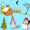 Раскраска: Снеговик под луной (Moon and the snowman coloring)