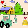 Раскраска: Ферма (The farmer and the tractor coloring)