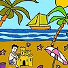 Раскраска: Пальма на пляже (Palm beach coloring)