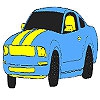 Раскраска: Великолепный авто (Magnificent blue car coloring)