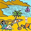 Раскраска: Дженни (Jenny sunbathing coloring)