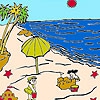 Раскраска: Песчаные замки (Sandcastles on the beach coloring)