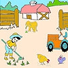 Раскраска: Маленький фермер (Farmer  boy and animals coloring)
