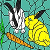 Раскраска: Голодные кролики (Hungry rabbits coloring)