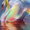 Пятнашки: Радужный лебедь (Colorful swan slide puzzle)