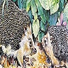 Пазл: Ежики (Hedgehogs at home puzzle)