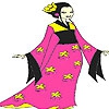 Раскраска: Розовое кимоно (Pink kimono coloring)