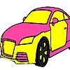 Раскраска: Автомобиль (Grand pink  car coloring)