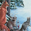 Пазл: Животные на снегу (Cute animals in snow puzzle)