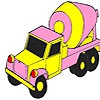 Раскраска: Бетономешалка (Pink concrete truck coloring)