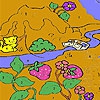 Раскраска: Котик-Рыболов (Fishing cat in the woods coloring)
