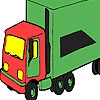 Раскраска: Грузовик (Green  big truck coloring)