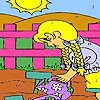 Раскраска: Девочка в саду (Vegetables garden coloring)