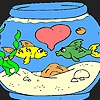Раскраска: Аквариум (Cute fishes  in the aquarium coloring)