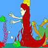 Раскраска: Русалка и рыбки (Mermaid and fishes coloring)
