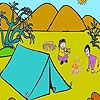 Раскраска: На природе (Camping two friends coloring)