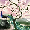 Пятнашки: Сакура и павлин (Sakura and peacock slide puzzle)