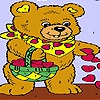 Раскраска: Сердца и мишка (Hearts and  bear coloring)
