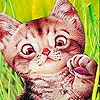 Пятнашки: Котенок (Tiny alone cat slide puzzle)