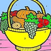 Раскраска: Корзина фруктов (Fruit basket in the kitchen coloring)